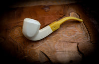Smooth Special Handmade Panel Premium Block Meerschaum Pipe With Leather Case- Astaş Meerschaum