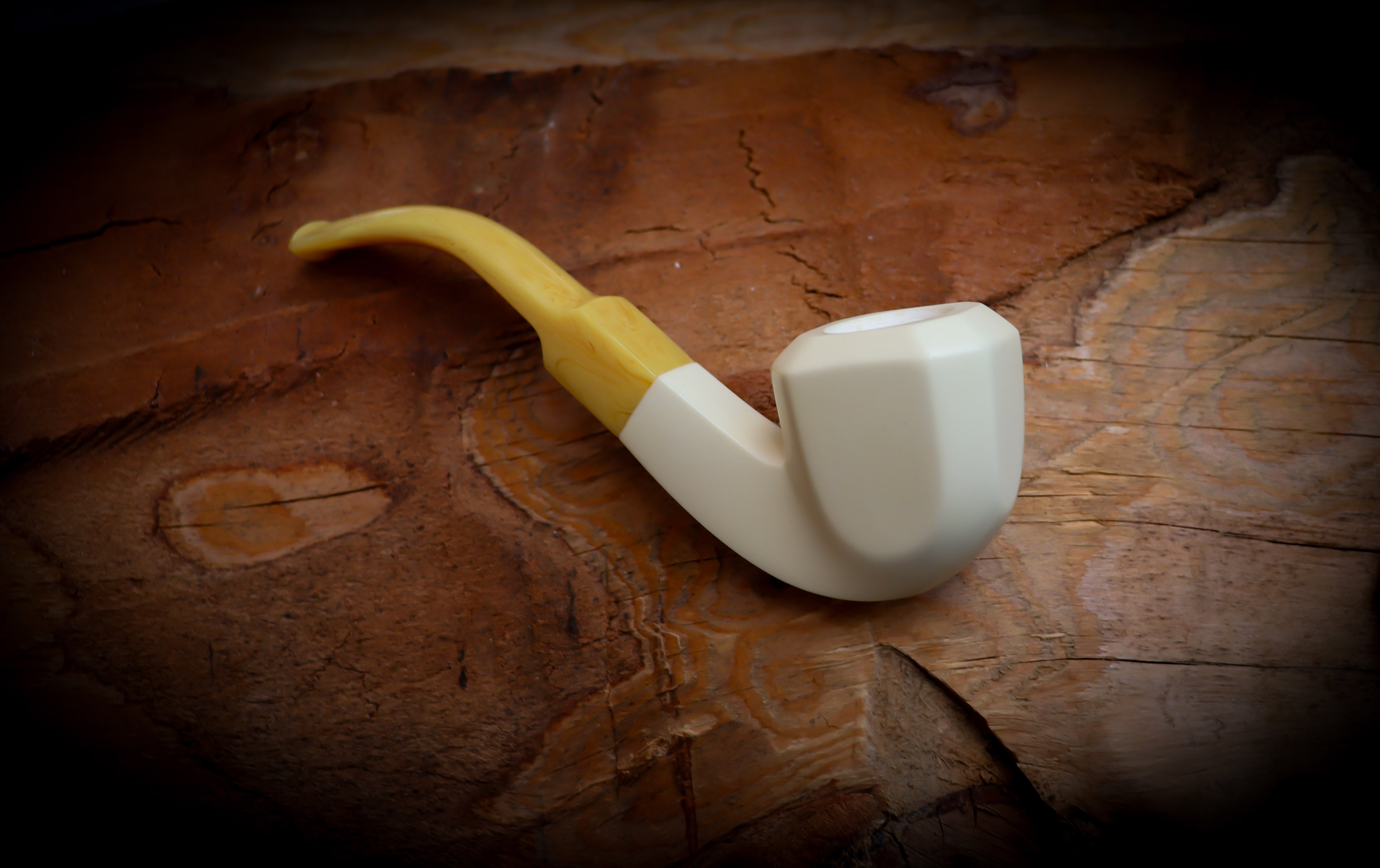 Smooth Special Handmade Panel Premium Block Meerschaum Pipe With Leather Case- Astaş Meerschaum