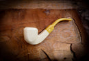 Smooth Special Handmade Panel Premium Block Meerschaum Pipe With Leather Case- Astaş Meerschaum