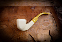 Smooth Special Handmade Panel Premium Block Meerschaum Pipe With Leather Case- Astaş Meerschaum