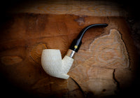 Silver Embriodered Handmade Freehand Premium Block Meerschaum Pipe With Leather Case-Astaş Meerschaum
