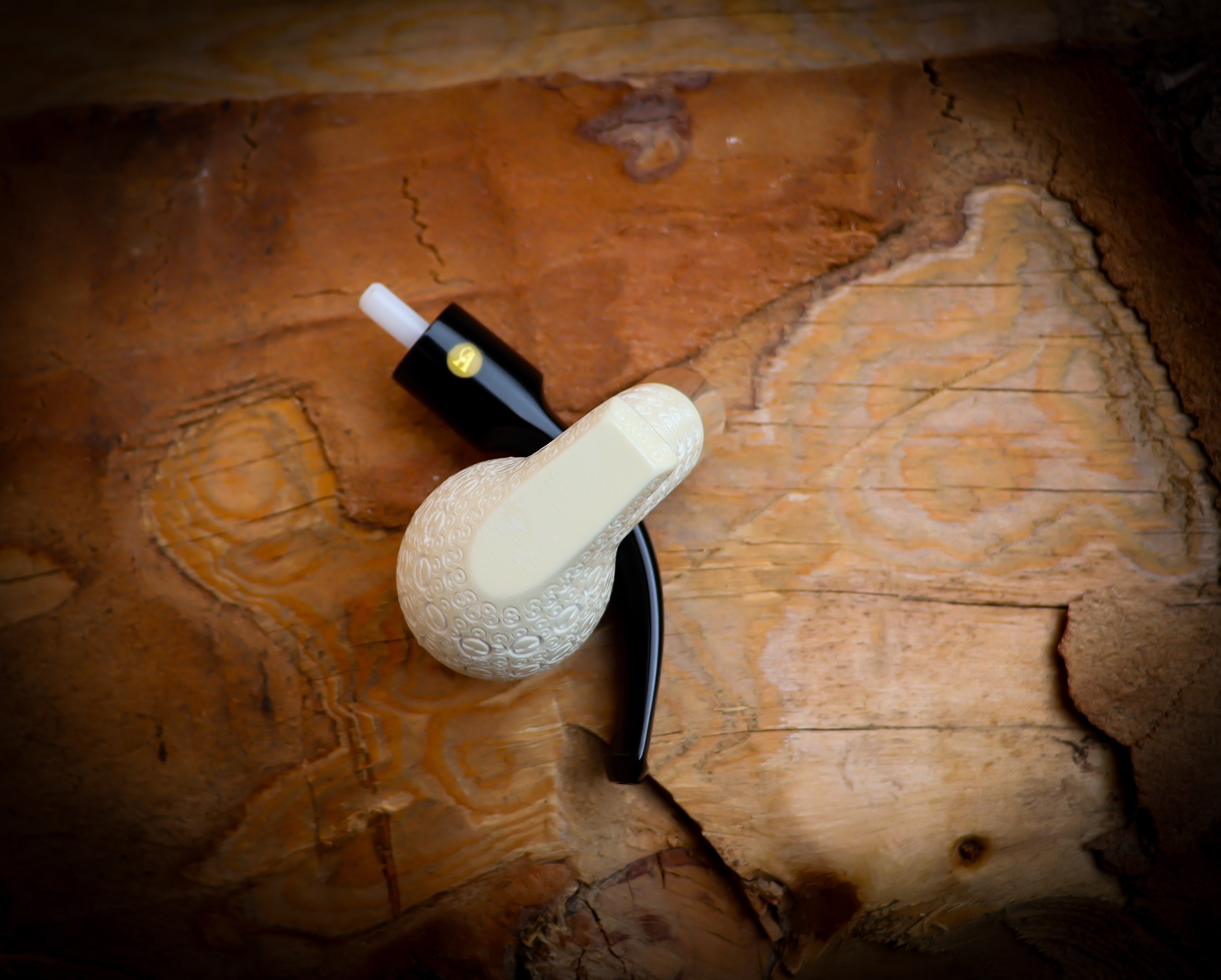 Silver Embriodered Handmade Freehand Premium Block Meerschaum Pipe With Leather Case-Astaş Meerschaum
