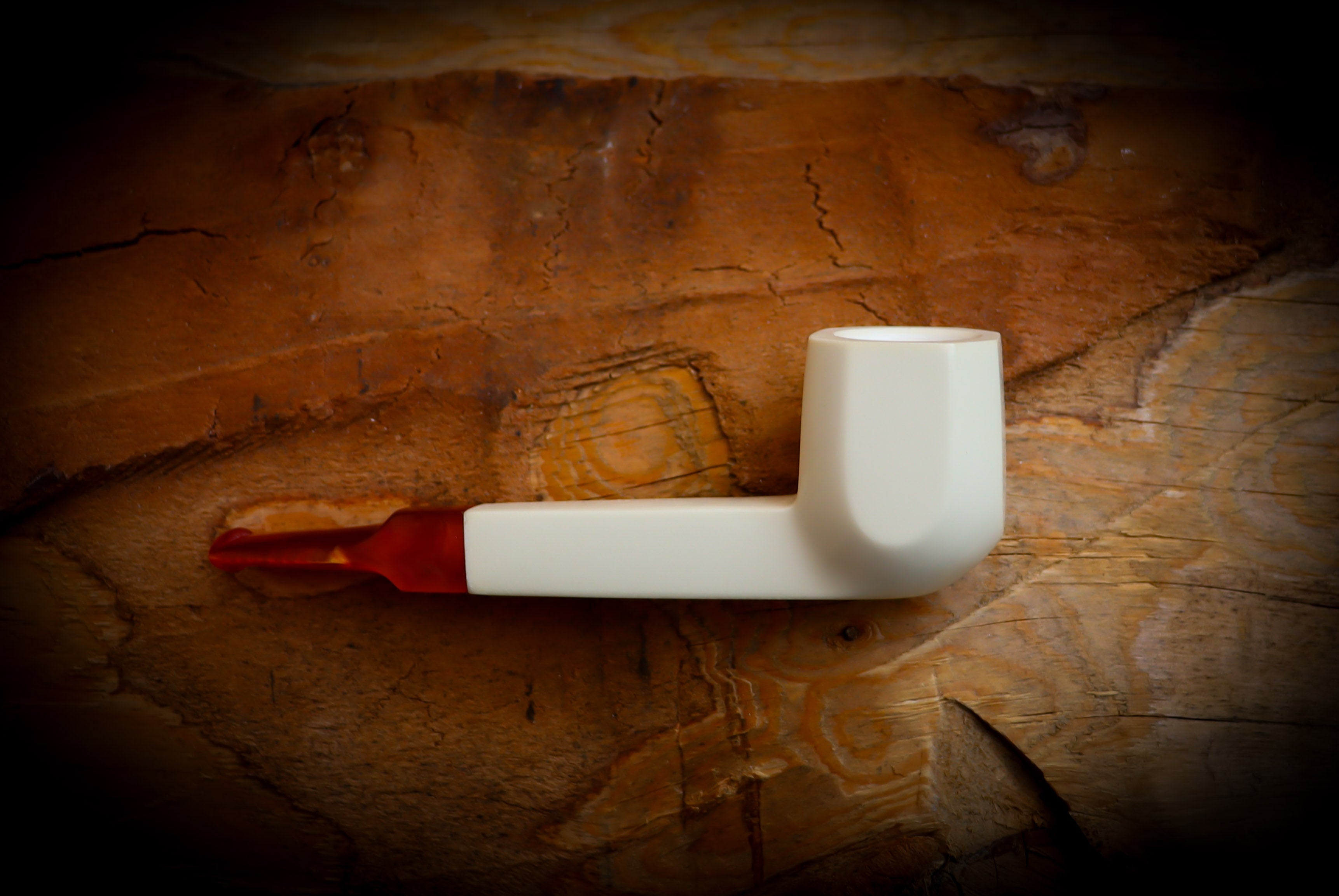 Smooth Special Handmade Canadian Panel Block Meerschaum Pipe With Leather Case-Astaş Meerschaum