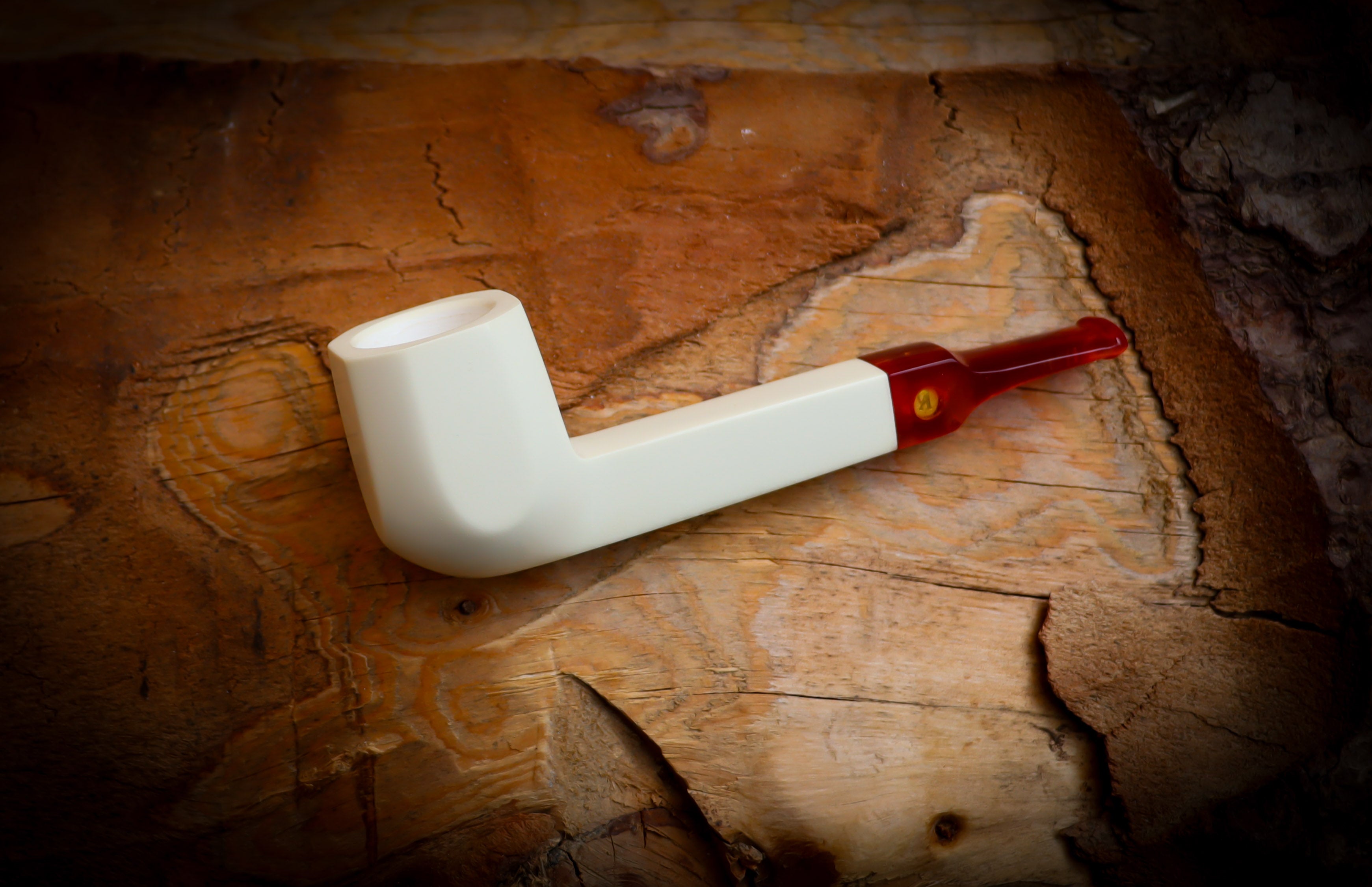Smooth Special Handmade Canadian Panel Block Meerschaum Pipe With Leather Case-Astaş Meerschaum
