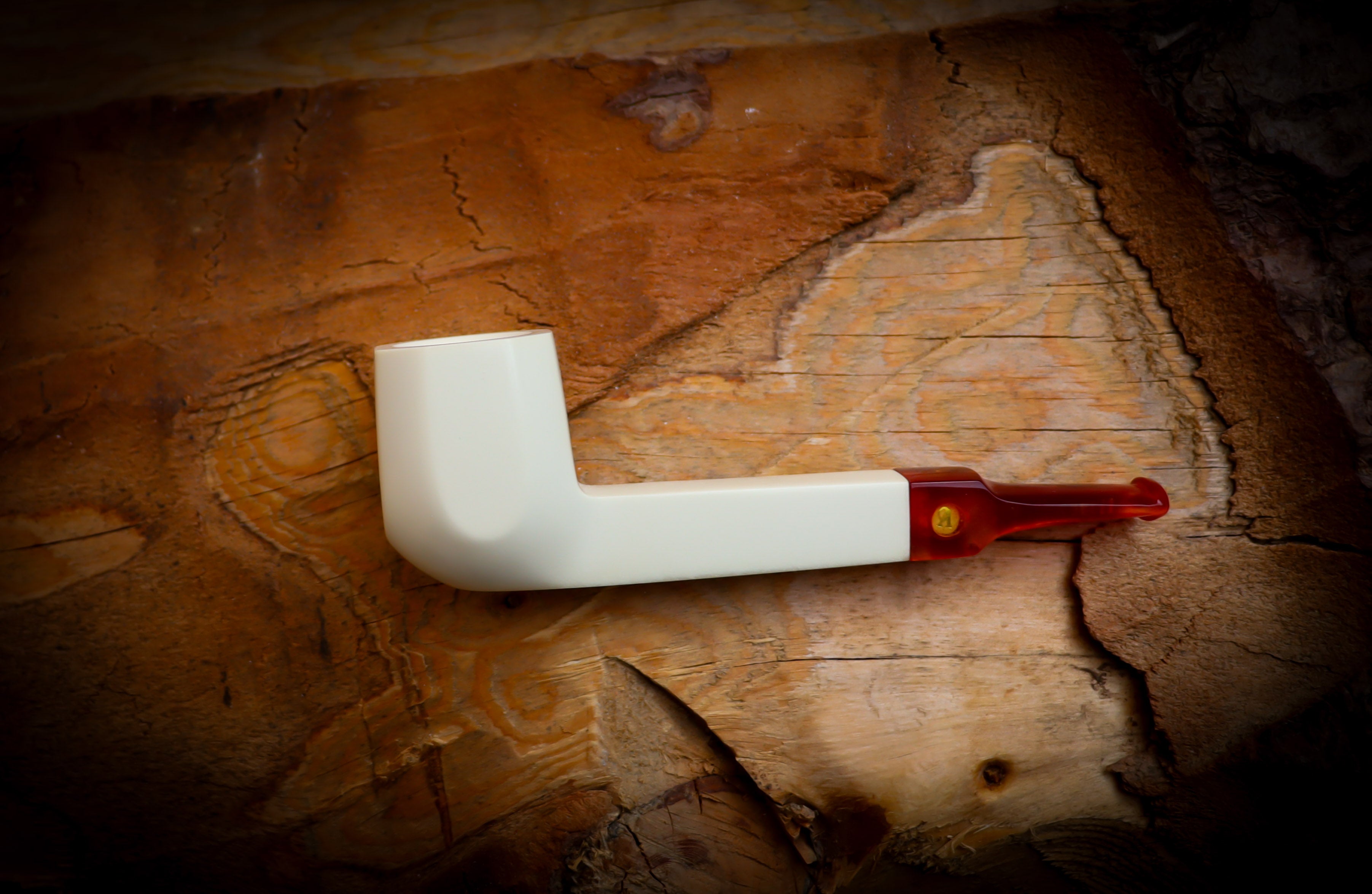 Smooth Special Handmade Canadian Panel Block Meerschaum Pipe With Leather Case-Astaş Meerschaum
