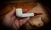 Smooth Special Handmade Canadian Panel Block Meerschaum Pipe With Leather Case-Astaş Meerschaum