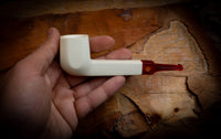 Smooth Special Handmade Canadian Panel Block Meerschaum Pipe With Leather Case-Astaş Meerschaum