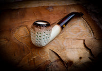 9MM Meerschaum,Calcined Embriodered Handmade Panel Premium Block Meerschaum Pipe With Leather Box-Astaş Meerschaum