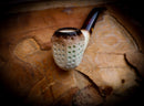 9MM Meerschaum,Calcined Embriodered Handmade Panel Premium Block Meerschaum Pipe With Leather Box-Astaş Meerschaum