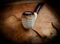 9MM Meerschaum,Calcined Embriodered Handmade Panel Premium Block Meerschaum Pipe With Leather Box-Astaş Meerschaum