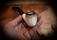 9MM Meerschaum,Calcined Embriodered Handmade Panel Premium Block Meerschaum Pipe With Leather Box-Astaş Meerschaum