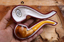 Hand Crafted Apple Meerschaum Pipe with Leather Box by Astaş