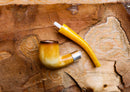 Hand Crafted Lee Van Cleef Block Meerschaum Pipe, Silver Ring, With Leather Case