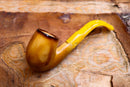 Lee Van Cleef Meerschaum Pipe, Brown Half Bent, With Leather Case