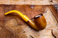 Lee Van Cleef Meerschaum Pipe, Brown Half Bent, With Leather Case