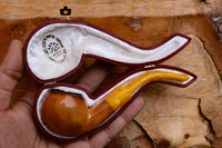 Handmade Lee Van Cleef Meerschaum Pipe, Smooth Apple, With Leather Case