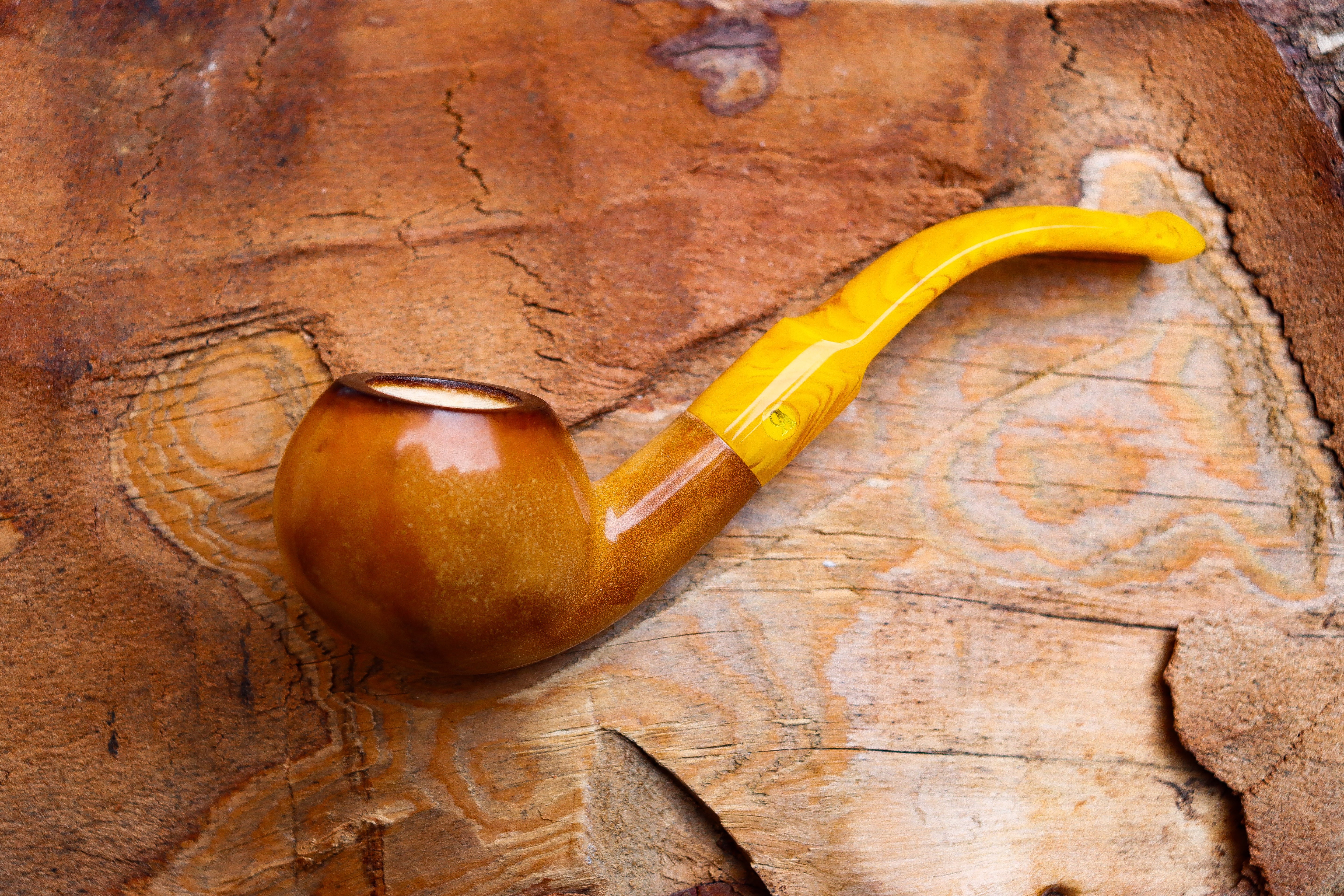 Handmade Lee Van Cleef Meerschaum Pipe, Smooth Apple, With Leather Case