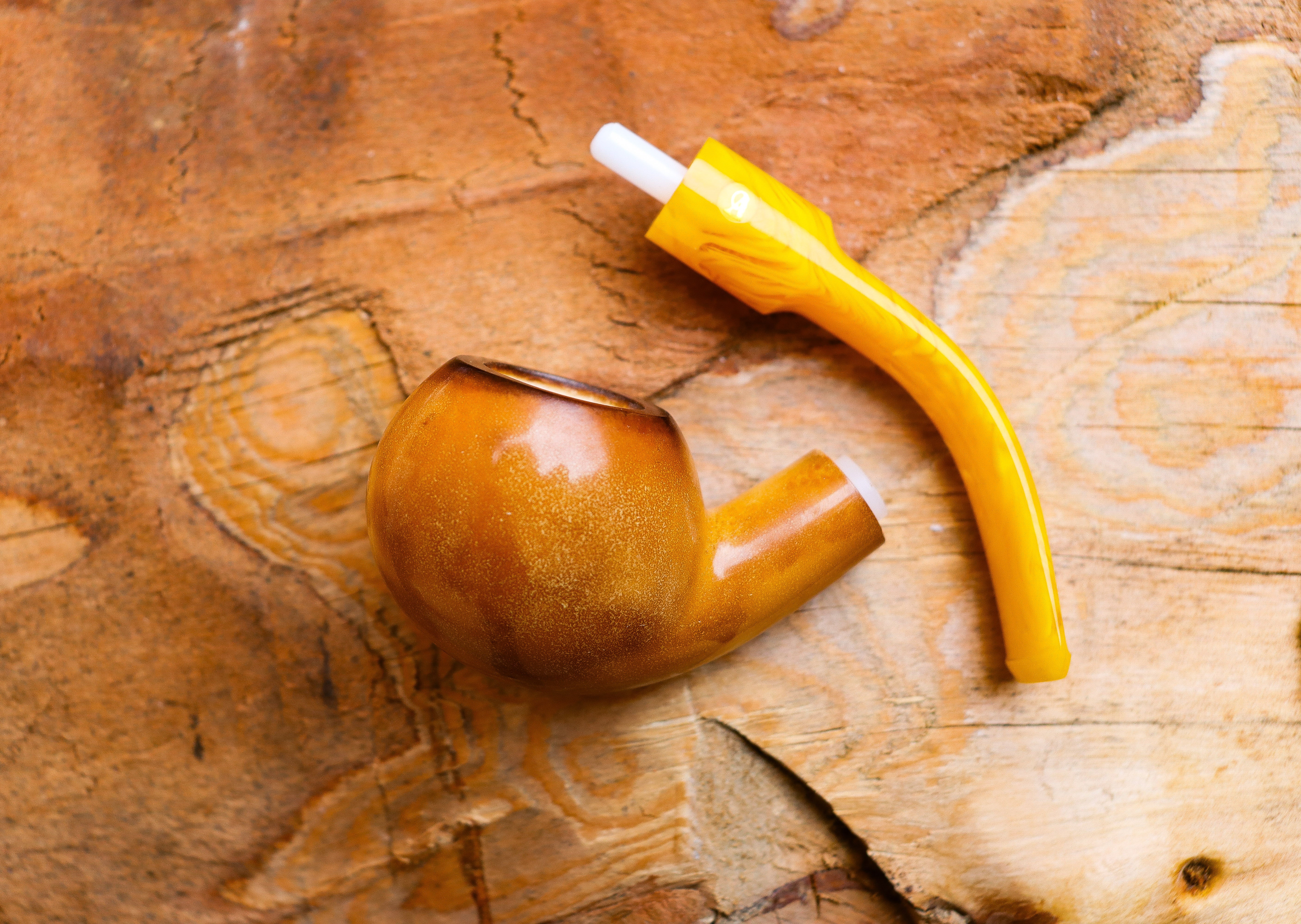 Handmade Lee Van Cleef Meerschaum Pipe, Smooth Apple, With Leather Case