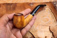 Lee Van Cleef Meerschaum Pipes, Rustic Patterned, Half Bent,Fitted Case- Astaş