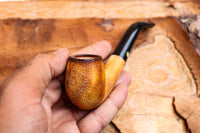 Lee Van Cleef Meerschaum Pipes, Rustic Patterned, Half Bent,Fitted Case- Astaş