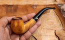 Lee Van Cleef Meerschaum Pipes, Rustic Patterned, Half Bent,Fitted Case- Astaş