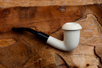 Handcrafted Astaş Meerschaum Pipes,Calabash Style,Rustic Patterned, With Fitted Case