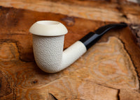 Handcrafted Astaş Meerschaum Pipes,Calabash Style,Rustic Patterned, With Fitted Case