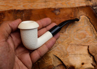 Handcrafted Astaş Meerschaum Pipes,Calabash Style,Rustic Patterned, With Fitted Case