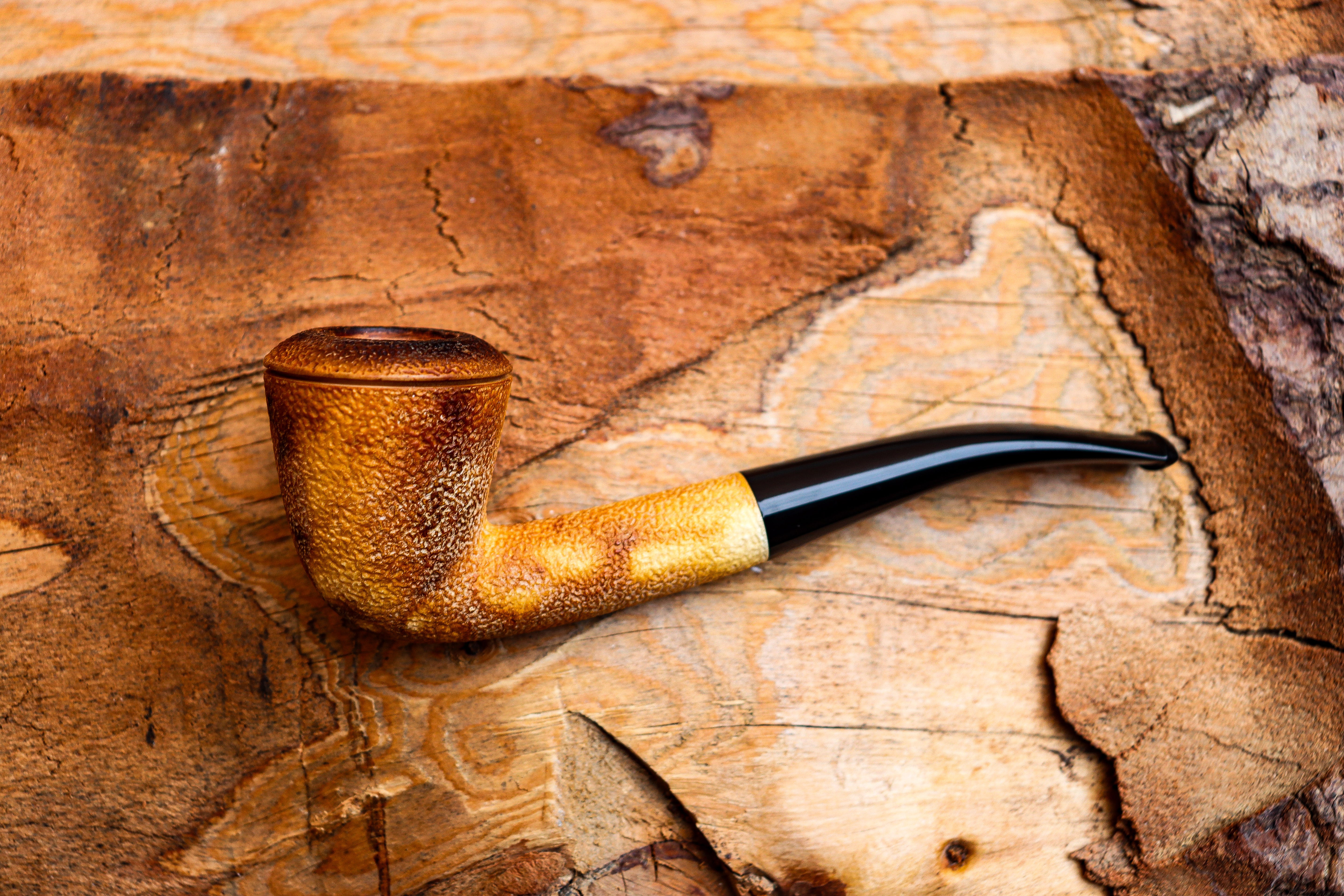 Handmade Astaş Meerschaum Pipes, Lee Van Cleef,Dublin, Rustic Carved, Fitted Case