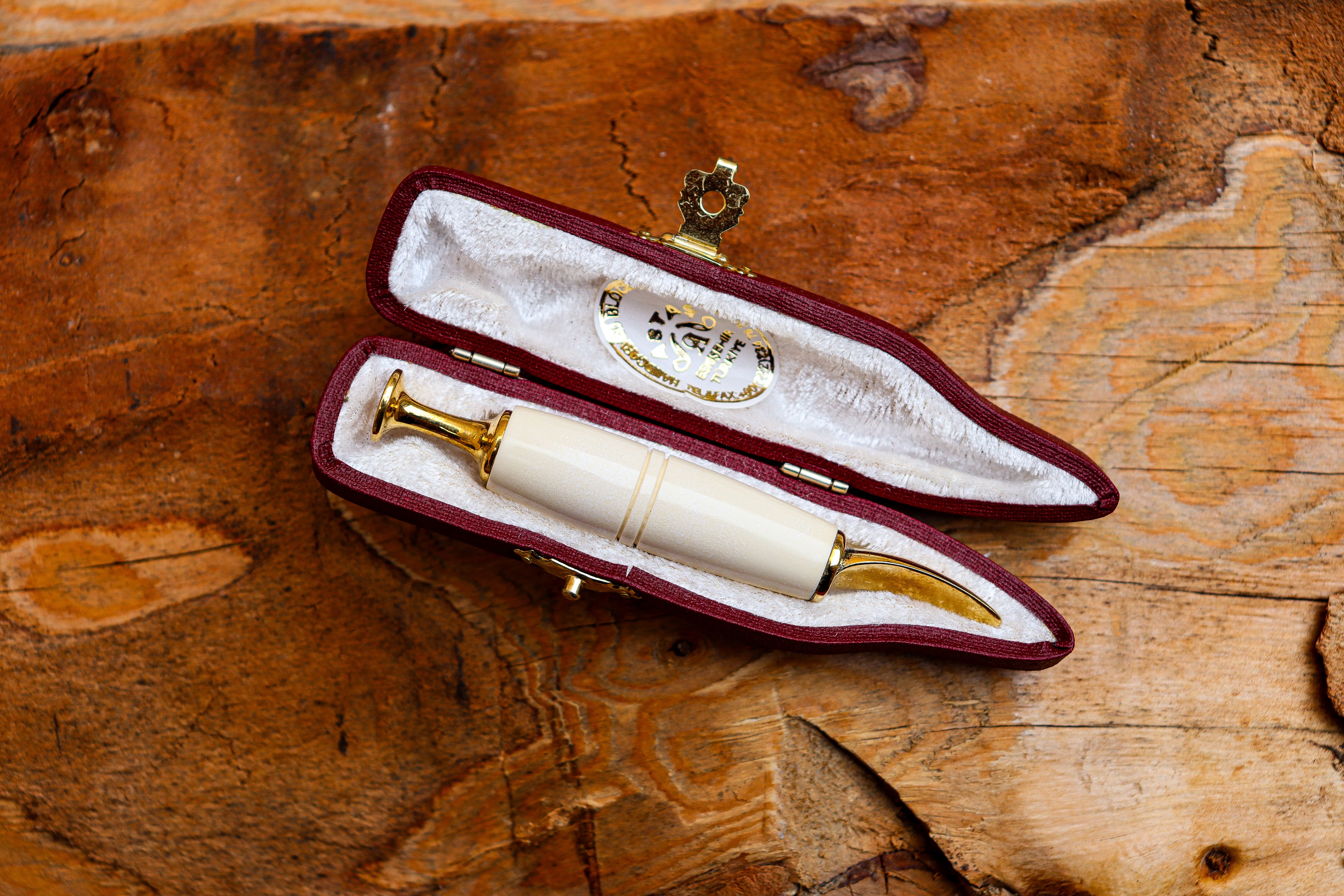 Handmade Astaş Meerschaum Pipes, Smooth, Tamper, Fitted Case