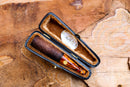 Cigarette Holder Meerschaum Pipes, Rustic Carved, Calcined, Fitted Case, Astaş