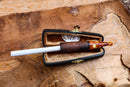 Cigarette Holder Meerschaum Pipes, Rustic Carved, Calcined, Fitted Case, Astaş