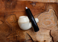 Handmade Astaş Meerschaum Pipes, Squat Bulldog, Rhodesian White, Fitted Case