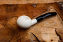 Handmade Astaş Meerschaum Pipes,Squat Tomato, Rustic Carved, Fitted Case