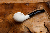 Handmade Astaş Meerschaum Pipes,Squat Tomato, Rustic Carved, Fitted Case