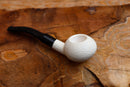 Handmade Astaş Meerschaum Pipes,Squat Tomato, Rustic Carved, Fitted Case