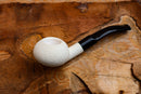 Handmade Astaş Meerschaum Pipes,Squat Tomato, Rustic Carved, Fitted Case