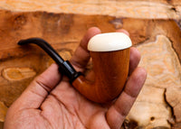 Handmade Calabash Meerschaum Pipes, Calabash Bowl, Smooth,Fitted Case,Astaş