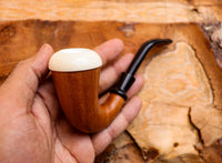 Handmade Calabash Meerschaum Pipes, Calabash Bowl, Smooth,Fitted Case,Astaş