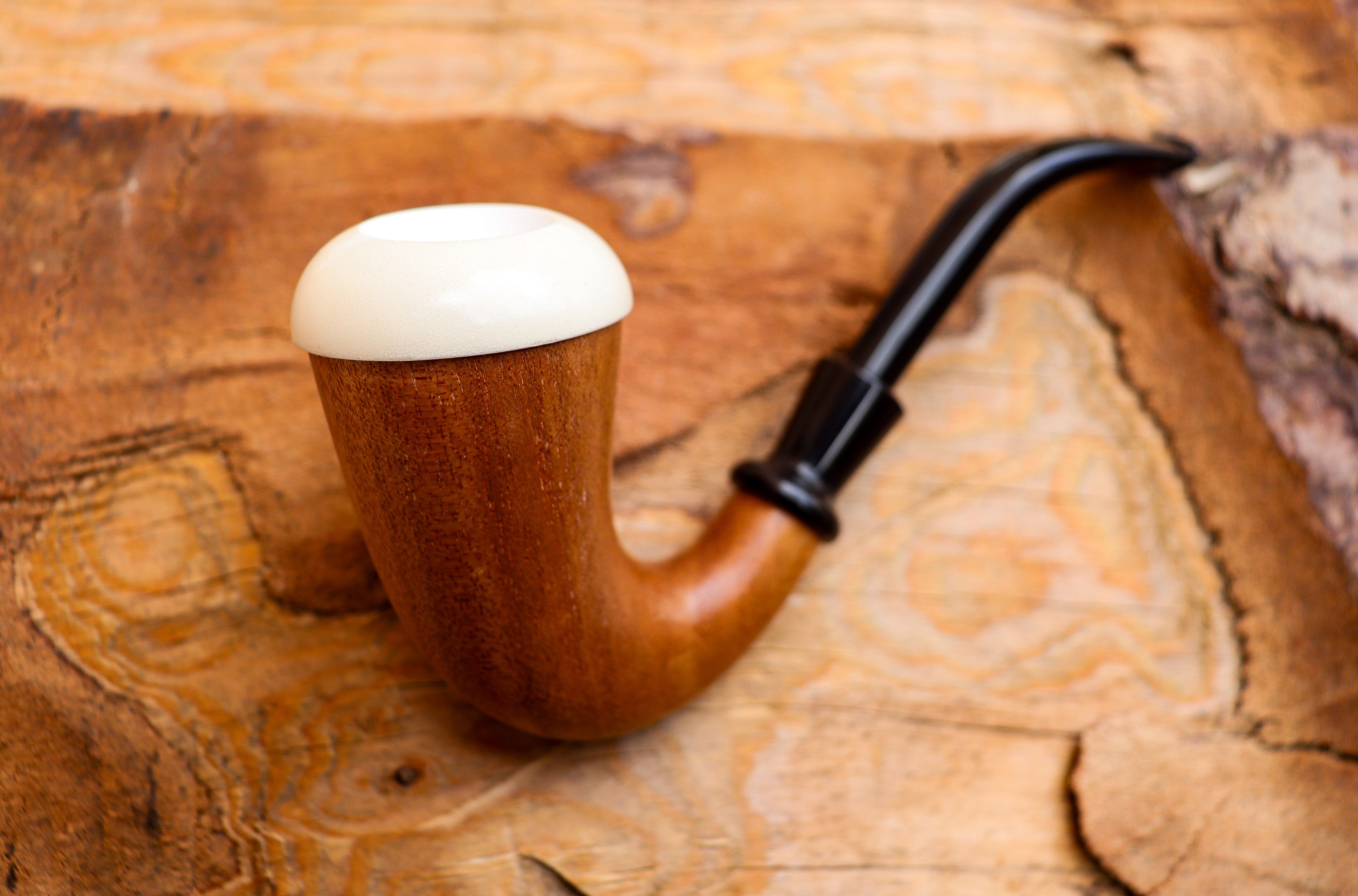 Handmade Calabash Meerschaum Pipes, Calabash Bowl, Smooth,Fitted Case,Astaş