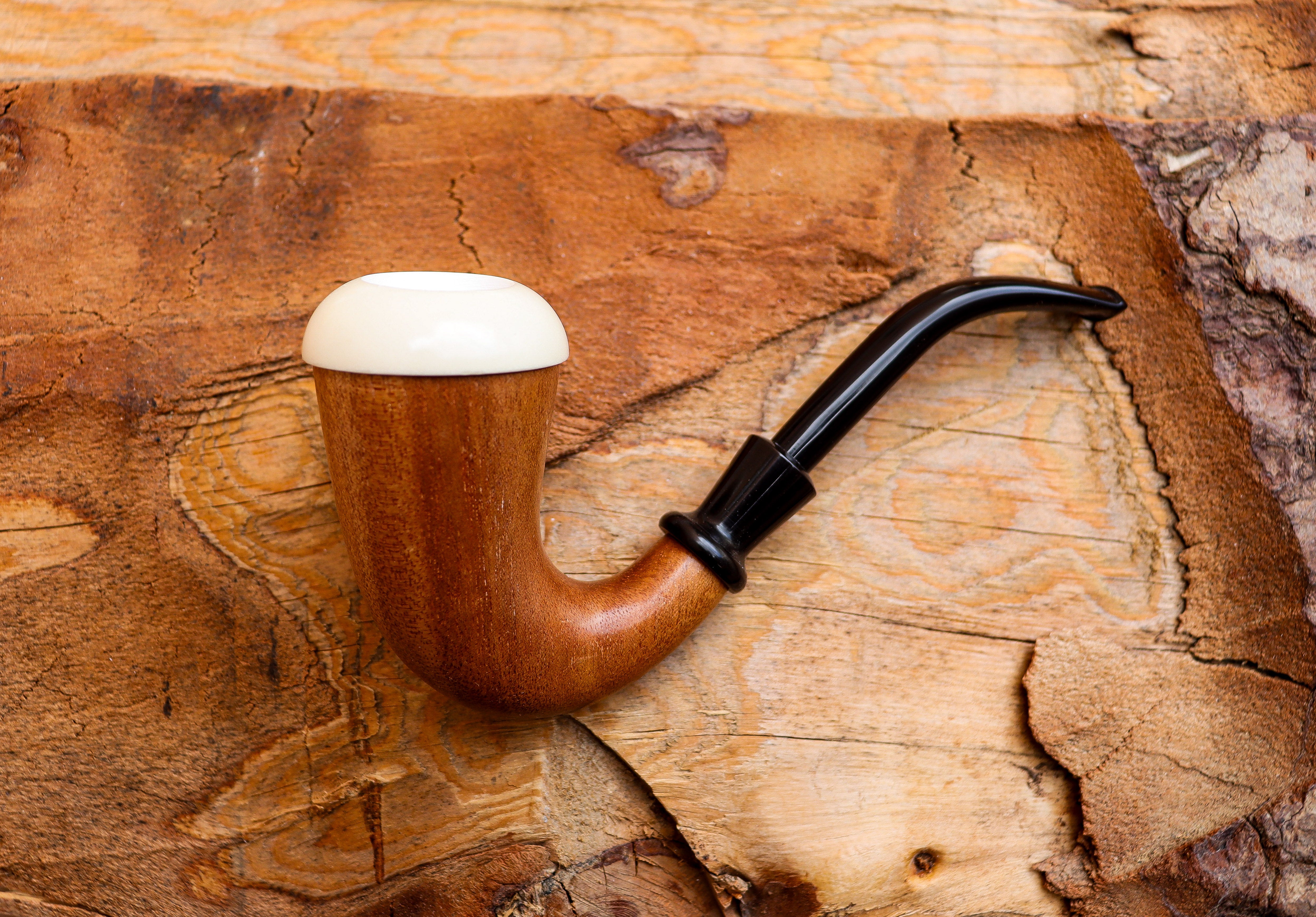 Handmade Calabash Meerschaum Pipes, Calabash Bowl, Smooth,Fitted Case,Astaş