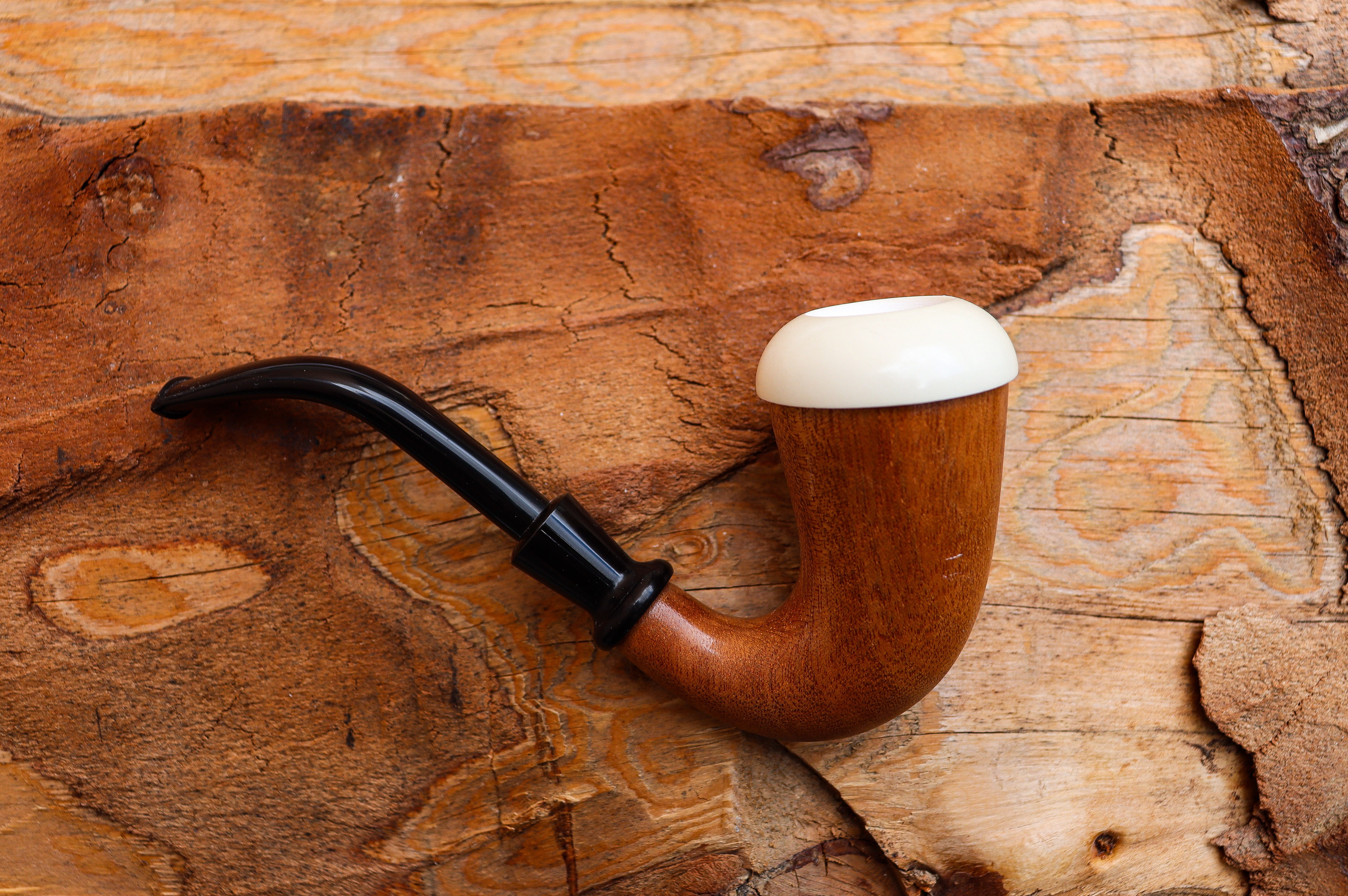 Handmade Calabash Meerschaum Pipes, Calabash Bowl, Smooth,Fitted Case,Astaş