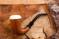 Handmade Calabash Meerschaum Pipes, Calabash Bowl, Smooth,Fitted Case,Astaş