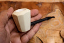 Handmade Astaş Meerschaum Pipes, Carbon Fiber, Panel, Smooth Carved, With Fitted Case