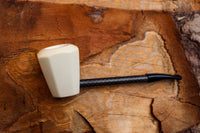 Handmade Astaş Meerschaum Pipes, Carbon Fiber, Panel, Smooth Carved, With Fitted Case