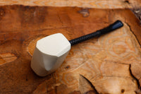 Handmade Astaş Meerschaum Pipes, Carbon Fiber, Panel, Smooth Carved, With Fitted Case