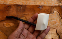 Handmade Astaş Meerschaum Pipes, Carbon Fiber, Panel, Smooth Carved, With Fitted Case