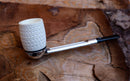 Handmade Falcon Billiard Meerschaum Pipes, Astaş, Latticed Carved, With Fitted Case