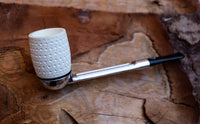 Handmade Falcon Billiard Meerschaum Pipes, Astaş, Latticed Carved, With Fitted Case