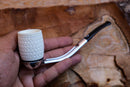 Handmade Falcon Billiard Meerschaum Pipes, Astaş, Latticed Carved, With Fitted Case
